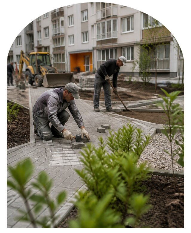 Благоустройство двора многоквартирного дома в Лабинске